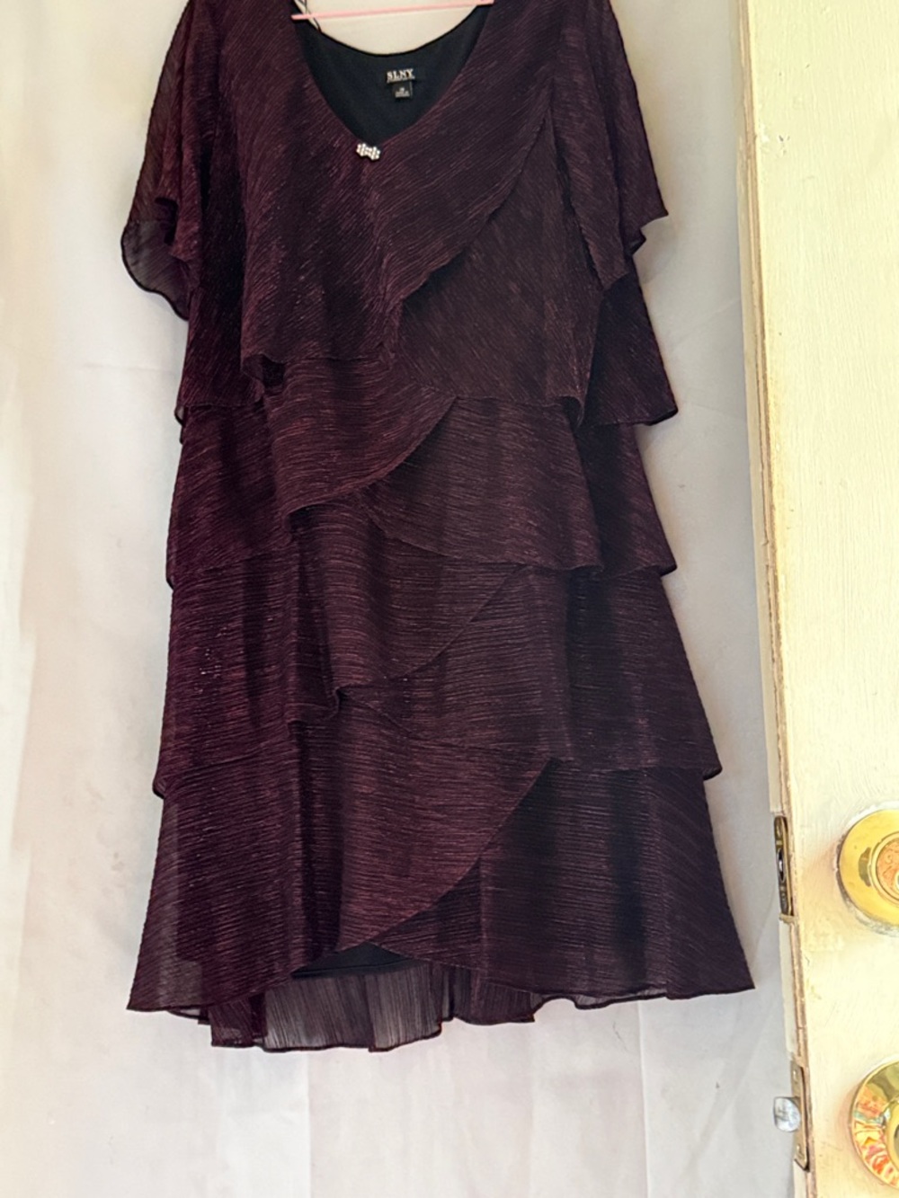 Alfani Women's Dark Burgundy Layered Midi Dress